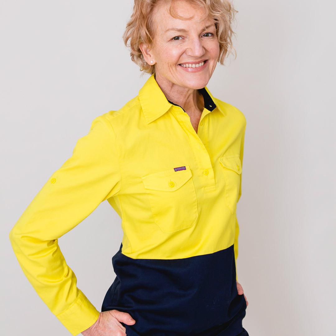 Womens hi vis work on sale shirts