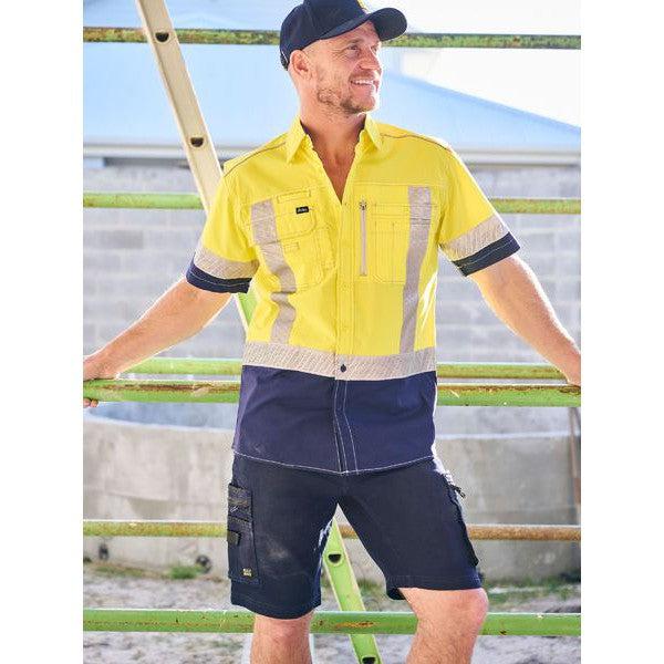 BISLEY UNI BW SRT FLX & MOVE ZIP CARGO SHORTS - BSHC1335-Queensland Workwear Supplies