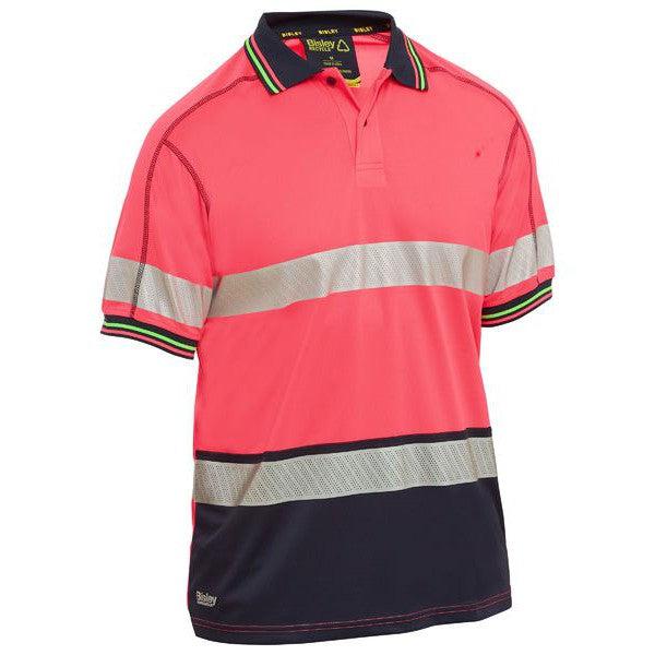 Bisley Taped HiVis Mens Mesh Polyester Polo - BK1219T-Queensland Workwear Supplies