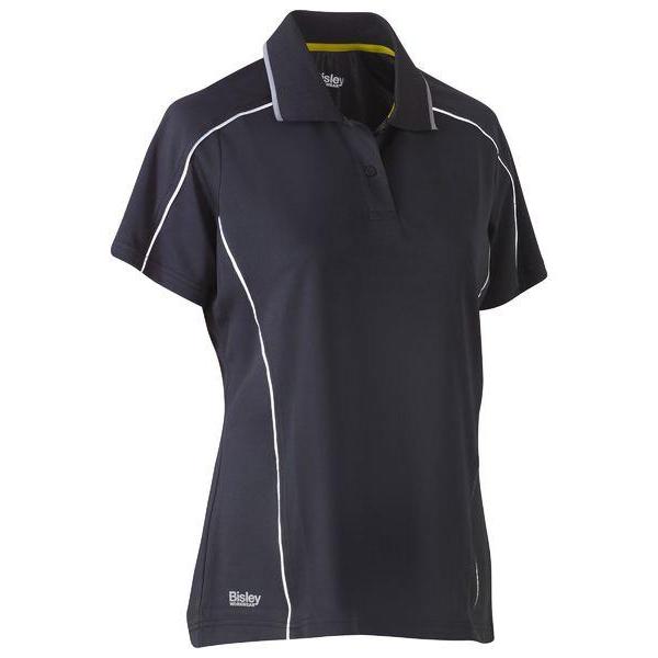 Bisley Womens Cool Mesh Polo With Reflective Piping - BKL1425-Queensland Workwear Supplies