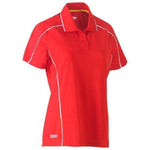 Bisley Womens Cool Mesh Polo With Reflective Piping - BKL1425-Queensland Workwear Supplies