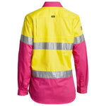 Bisley Womens Taped HiVis Cool Lightweight Long Sleeve Drill Shirt - BL6696T-Queensland Workwear Supplies