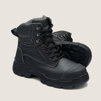 Blundstone RotoFlex Black water-resistant Platinum leather 150mm lace up safety boot - 9011-Queensland Workwear Supplies