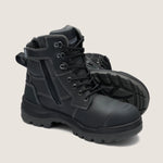 Blundstone RotoFlex Black water-resistant Platinum leather 150mm zip sided safety boot - 8071-Queensland Workwear Supplies