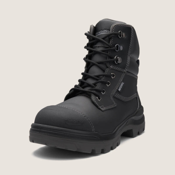 Blundstone RotoFlex Black water-resistant Platinum leather 150mm zip sided safety boot - 8071-Queensland Workwear Supplies