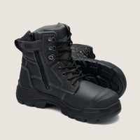 Blundstone RotoFlex Black water-resistant Platinum leather 150mm zip sided safety boot - 9061-Queensland Workwear Supplies