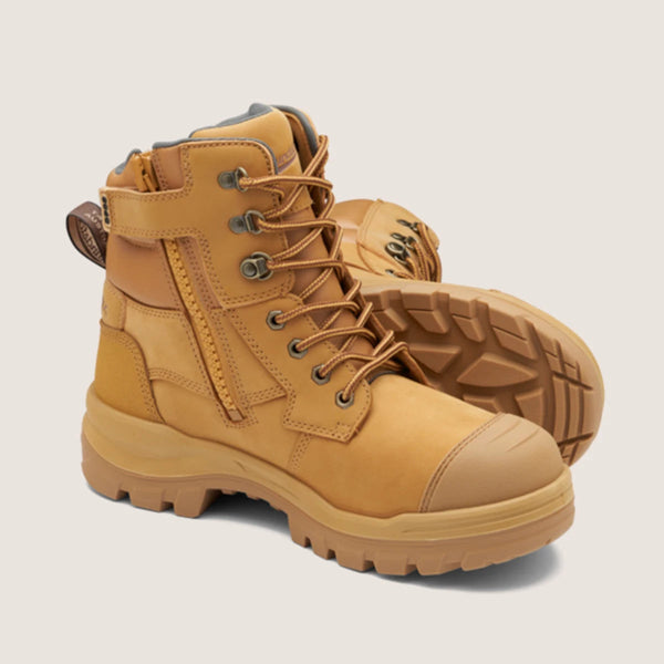 Blundstone RotoFlex Wheat water-resistant nubuck 150mm zip sided safety boot - 8060-Queensland Workwear Supplies