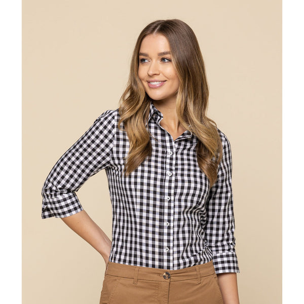 Gloweave Career RoyOxf Gingham CR S-Queensland Workwear Supplies