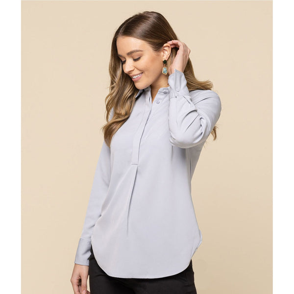 Gloweave L Slv 1/2 Placket Blouse - 1797WL-Queensland Workwear Supplies