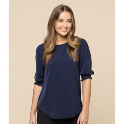 Gloweave Short Slv Shirred Cuff Blouse - 1799WZ