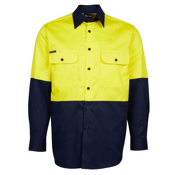 Jb's Hi Vis L/s 150g Shirt - 6HWSL-Queensland Workwear Supplies