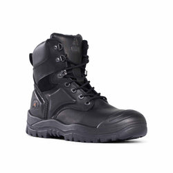 Mongrel Black High Leg Lace Up Boot w/ Scuff Cap - 550020