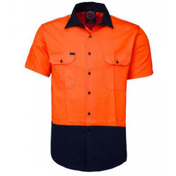 Ritemate 2 Tone Open Front Short Sleeve Shirt - RM1050S