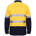 Ritemate Closed Front Long Sleeved 2 Tone 3M Reflective Tape Shirt - RM105CFR-Queensland Workwear Supplies