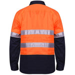 Ritemate Closed Front Long Sleeved 2 Tone 3M Reflective Tape Shirt - RM105CFR-Queensland Workwear Supplies