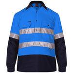 Ritemate Closed Front Long Sleeved 2 Tone 3M Reflective Tape Shirt - RM105CFR-Queensland Workwear Supplies