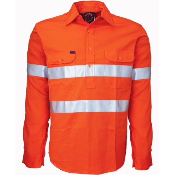 Ritemate Closed Front Long Sleeved 3M Reflective Tape - RM104CFR-Queensland Workwear Supplies