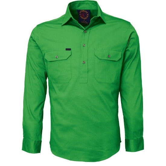 Ritemate Closed Front Long Sleeved Shirt - RM100CF-Queensland Workwear Supplies