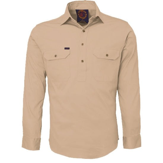 Ritemate Closed Front Long Sleeved Shirt - RM100CF-Queensland Workwear Supplies