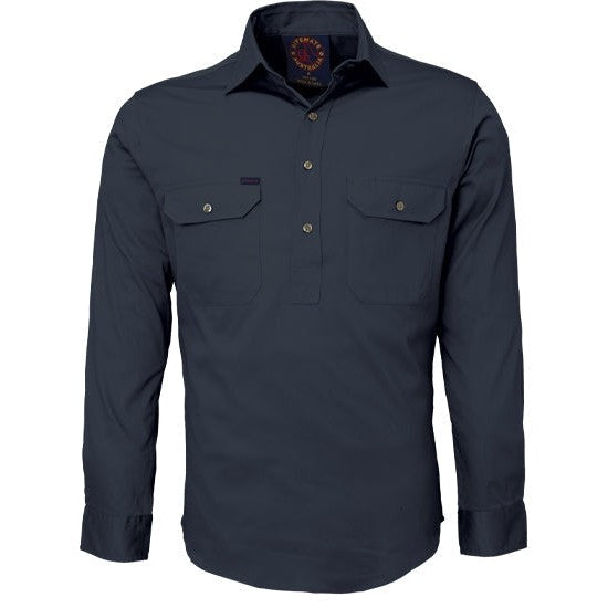 Ritemate Closed Front Long Sleeved Shirt - RM100CF-Queensland Workwear Supplies