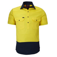 Ritemate Closed Front Short Sleeved 2 Tone Shirt - RM100CF-Queensland Workwear Supplies