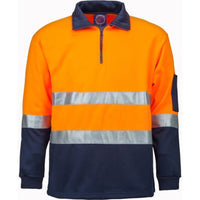 Ritemate Half Zip Fleece Pullover With Reflective Tape - RM6012R-Queensland Workwear Supplies