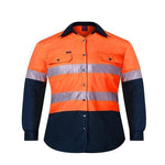 Ritemate Kids 2 Tone Open Front Shirt with Tape - RM4050R-Queensland Workwear Supplies