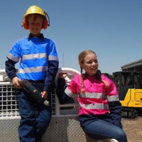 Ritemate Kids 2 Tone Open Front Shirt with Tape - RM4050R-Queensland Workwear Supplies