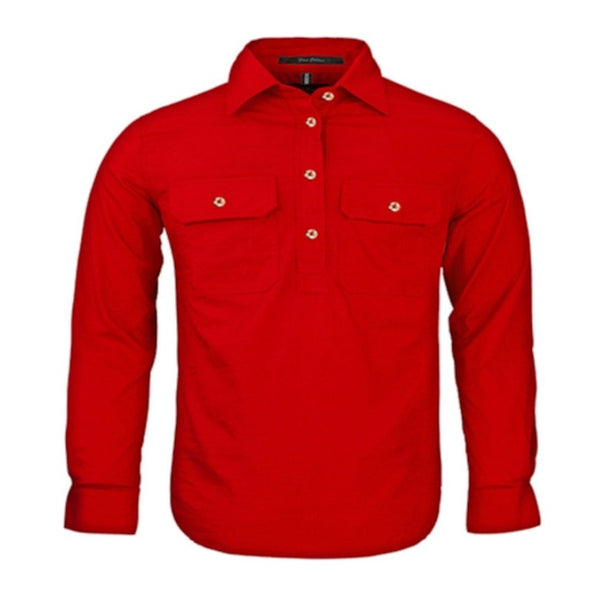 Ritemate Kids Pilbara Closed Front Long Sleeved Shirt - RM400CF-Queensland Workwear Supplies