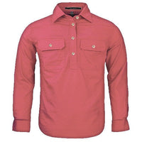 Ritemate Kids Pilbara Closed Front Long Sleeved Shirt - RM400CF-Queensland Workwear Supplies