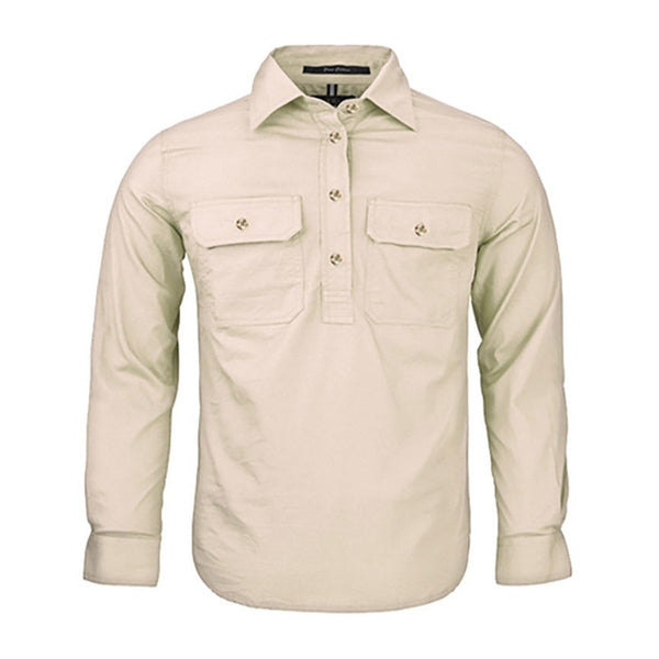 Ritemate Kids Pilbara Closed Front Long Sleeved Shirt - RM400CF-Queensland Workwear Supplies