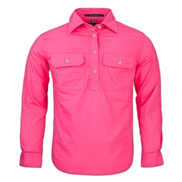 Ritemate Kids Pilbara Closed Front Long Sleeved Shirt - RM400CF-Queensland Workwear Supplies