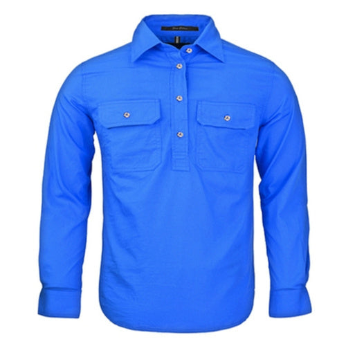 Ritemate Kids Pilbara Closed Front Long Sleeved Shirt - RM400CF-Queensland Workwear Supplies