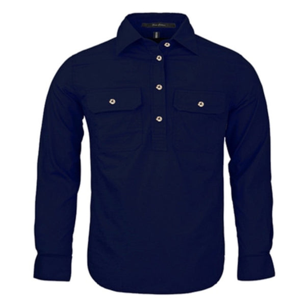 Ritemate Kids Pilbara Closed Front Long Sleeved Shirt - RM400CF-Queensland Workwear Supplies