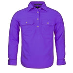 Ritemate Kids Pilbara Closed Front Long Sleeved Shirt - RM400CF-Queensland Workwear Supplies