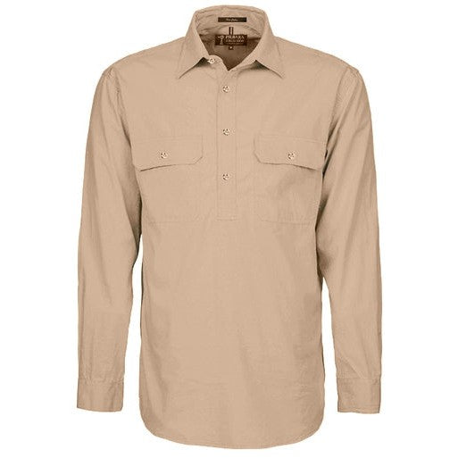 Ritemate Mens Pilbara Closed Front Long Sleeved Shirt - RM200CF-Queensland Workwear Supplies