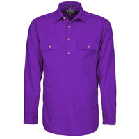 Ritemate Mens Pilbara Closed Front Long Sleeved Shirt - RM200CF-Queensland Workwear Supplies