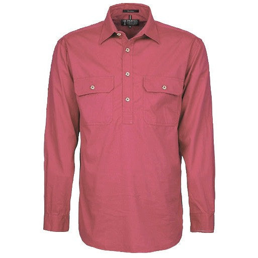 Ritemate Mens Pilbara Closed Front Long Sleeved Shirt - RM200CF-Queensland Workwear Supplies