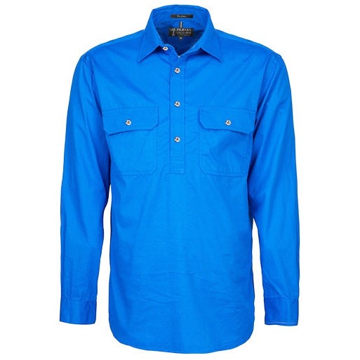 Ritemate Mens Pilbara Closed Front Long Sleeved Shirt - RM200CF-Queensland Workwear Supplies