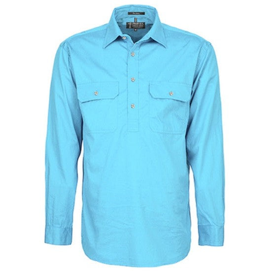 Ritemate Mens Pilbara Closed Front Long Sleeved Shirt - RM200CF-Queensland Workwear Supplies