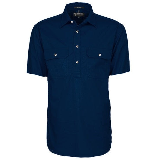 Ritemate Mens Pilbara Closed Front Short Sleeve Shirt - RM200CFS-Queensland Workwear Supplies