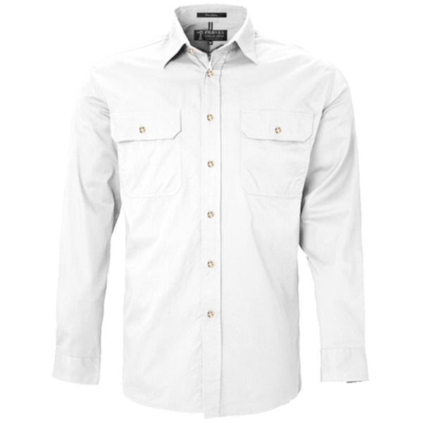 Ritemate Men's Pilbara Open Front Long Sleeved Shirt - RM500BT-Queensland Workwear Supplies