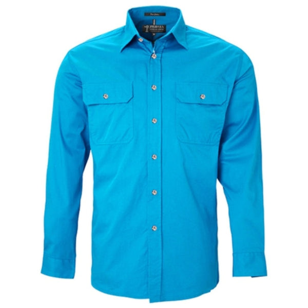 Ritemate Men's Pilbara Open Front Long Sleeved Shirt - RM500BT-Queensland Workwear Supplies