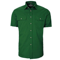 Ritemate Men's Pilbara Open Front Short Sleeved Shirt - RM500BTS-Queensland Workwear Supplies