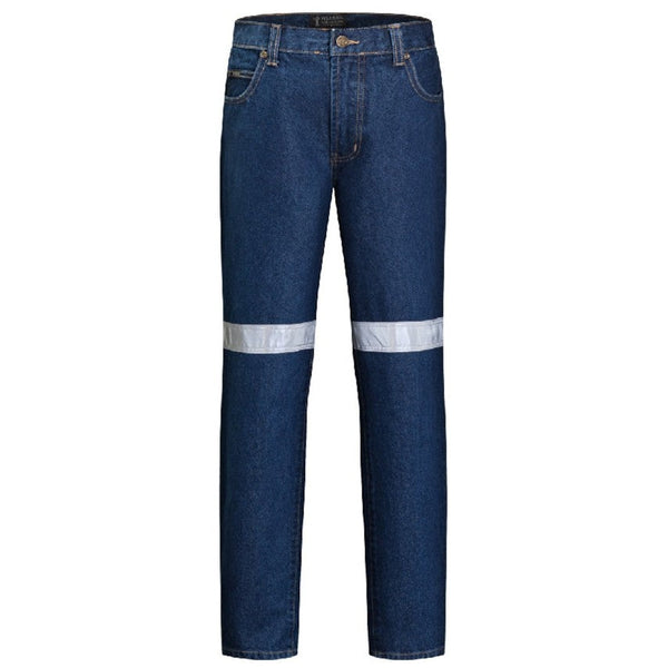 Ritemate Mens's Cotton Denim Jean 3M Tape - RM106DJR-Queensland Workwear Supplies