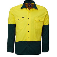 Ritemate Open Front 2 Tone Long Sleeve Mens Shirt - RM1050-Queensland Workwear Supplies