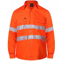 Ritemate Open Front Long Sleeve Mens 3M Tape - RM1040R-Queensland Workwear Supplies