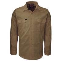 Ritemate Open Front Long Sleeve Mens Shirt - RM1000-Queensland Workwear Supplies