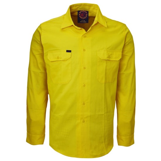 Ritemate Open Front Long Sleeve Mens Shirt - RM1000-Queensland Workwear Supplies