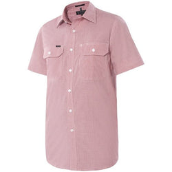 Ritemate Pilbara Mens Yarn Dyed, Check, Dual Pocket, Short Sleeve Shirt - RMPC063S